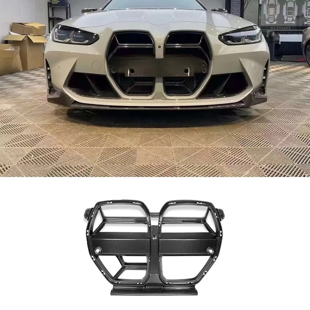 Grille Real Dry Carbon Fiber Front Bumper Nose Grille Grille CSL Style for  M3 G80 M4 G82